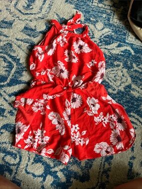 Girls Tropical Floral Romper - Size L